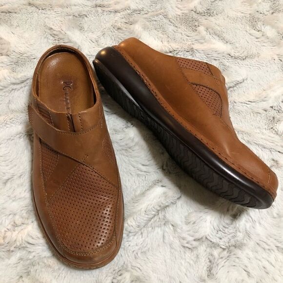 PG Lite brown leather clogs size 8.5B - Picture 1 of 14